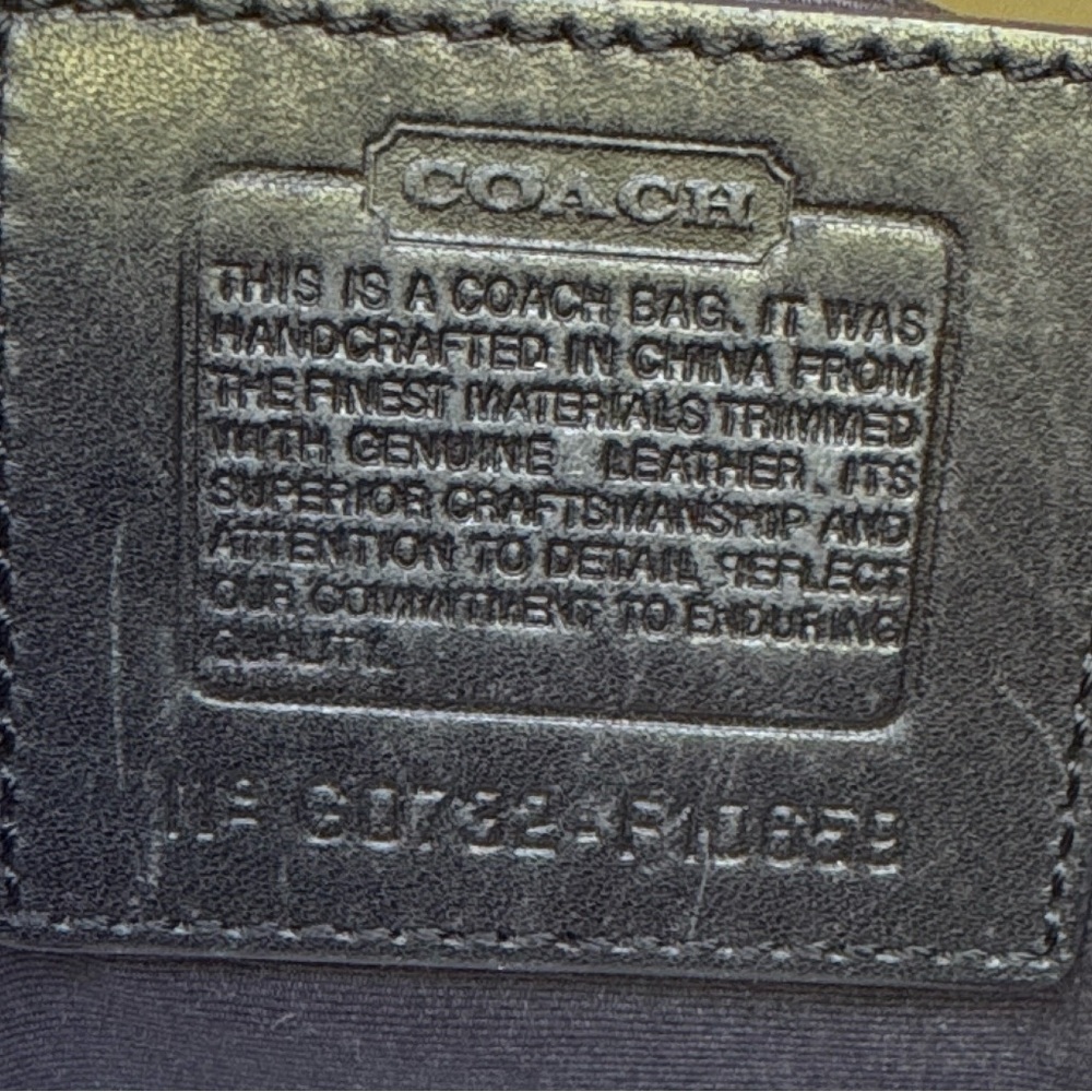 Coach Leatherware Signature Black Canvas Leather Trim and Handle Tote Bag - Picture 9 of 15